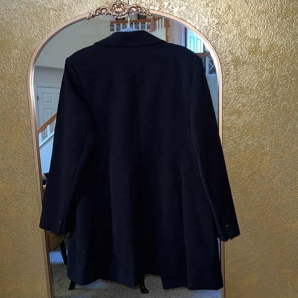 MANGO MNG l Black Fitted Long Double Breasted Coat Fall Winter Casual Work NWT M - Picture 5 of 10